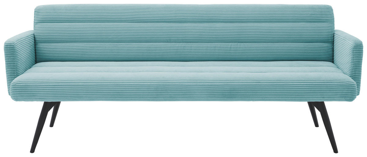 SITZBANK 216/86/68 cm Cord Petrol Metall  - Petrol/Schwarz, Design, Textil/Metall (216/86/68cm) - Dieter Knoll
