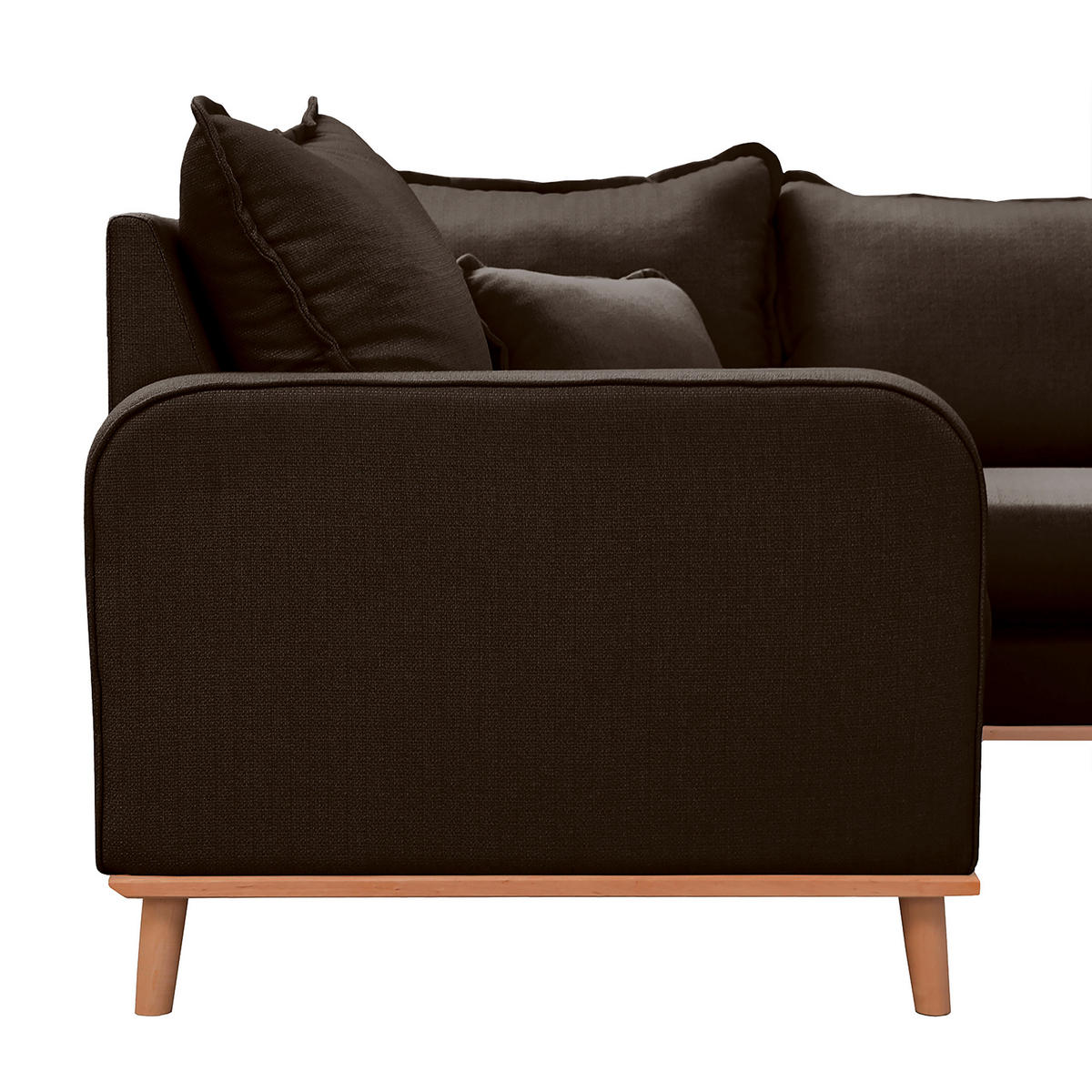 WOHNLANDSCHAFT Dunkelbraun Textilgeflecht  - Wengefarben/Dunkelbraun, Design, Holz/Textil (167/296/170cm) - Livetastic