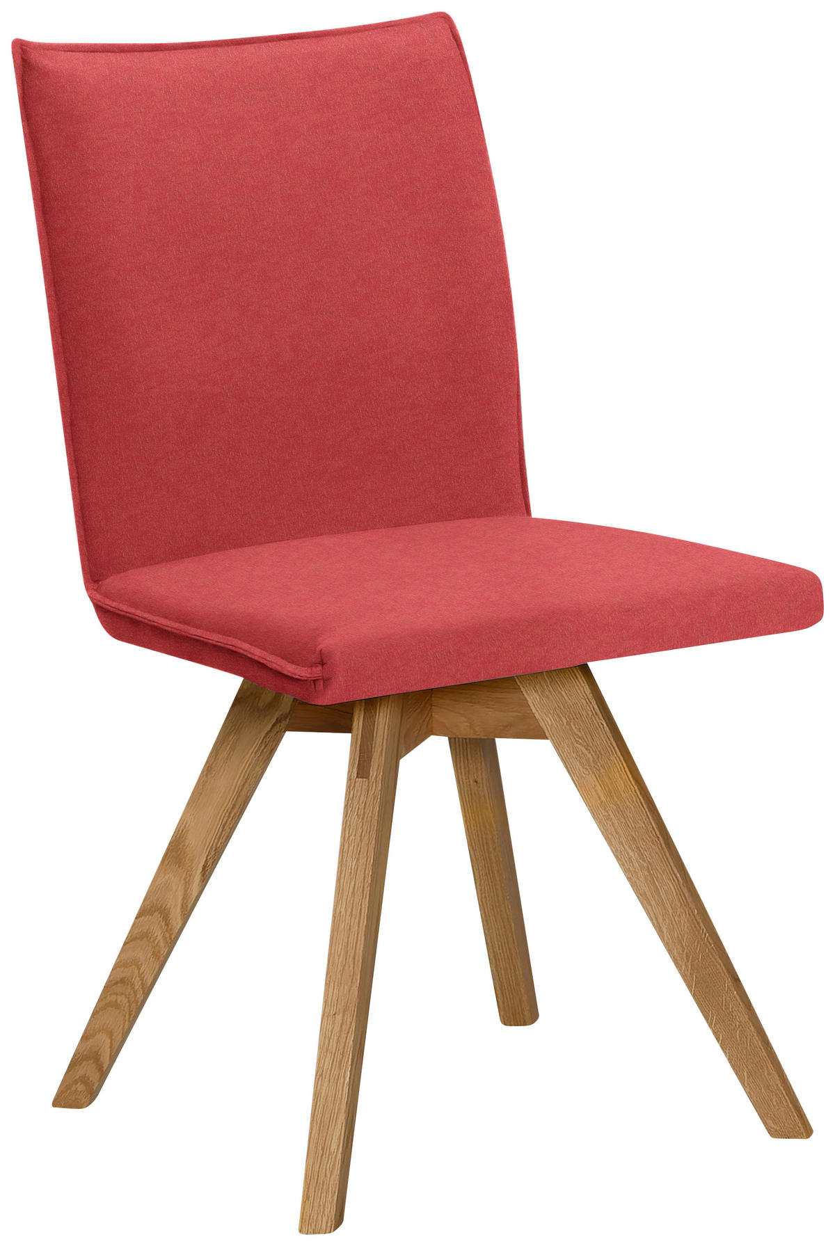 STUHL  in Lederlook, Mikrofaser  - Eichefarben/Rot, Konventionell, Holz/Textil (60/91/61cm) - Moderano
