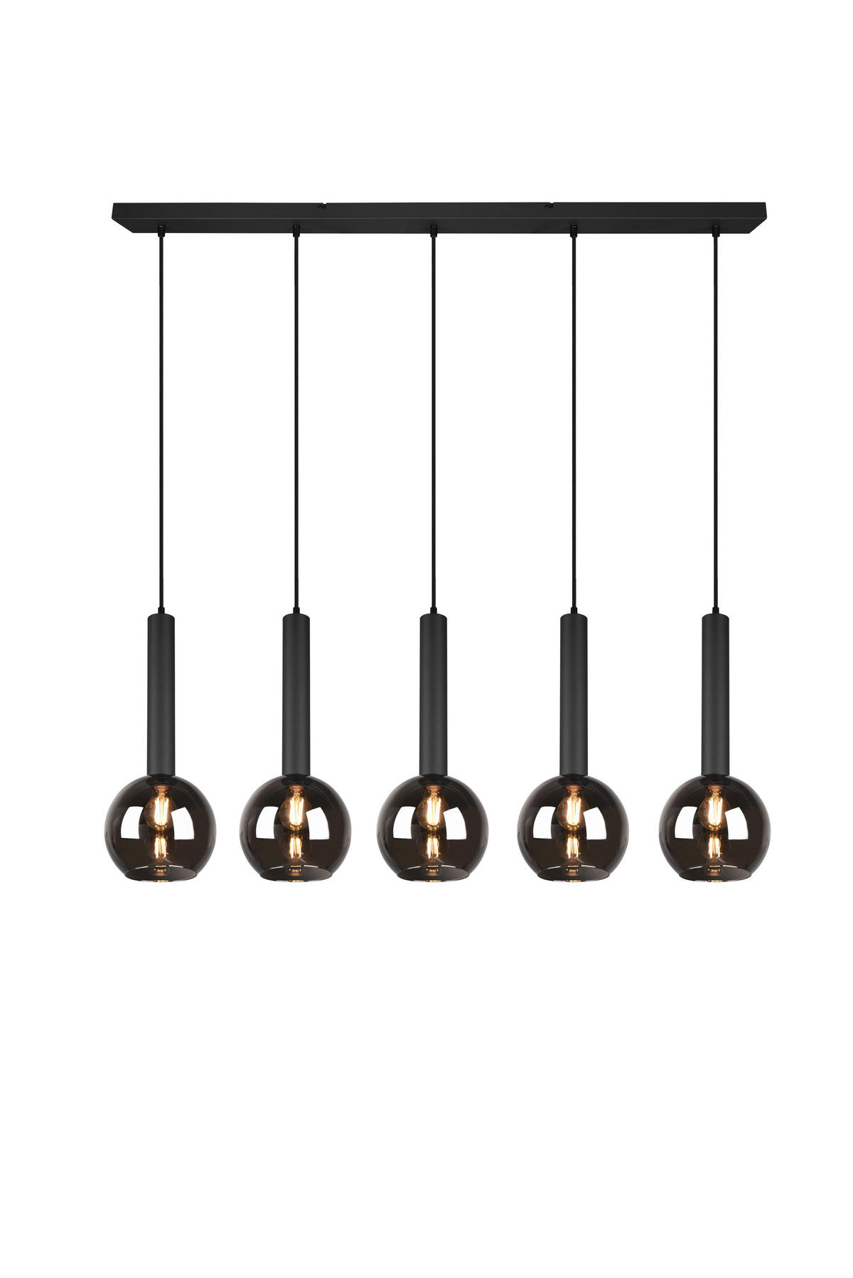 HÄNGLAMPA Clayton 115/30/150 cm  - svart, Trend, metall/glas (115/30/150cm) - Dieter Knoll