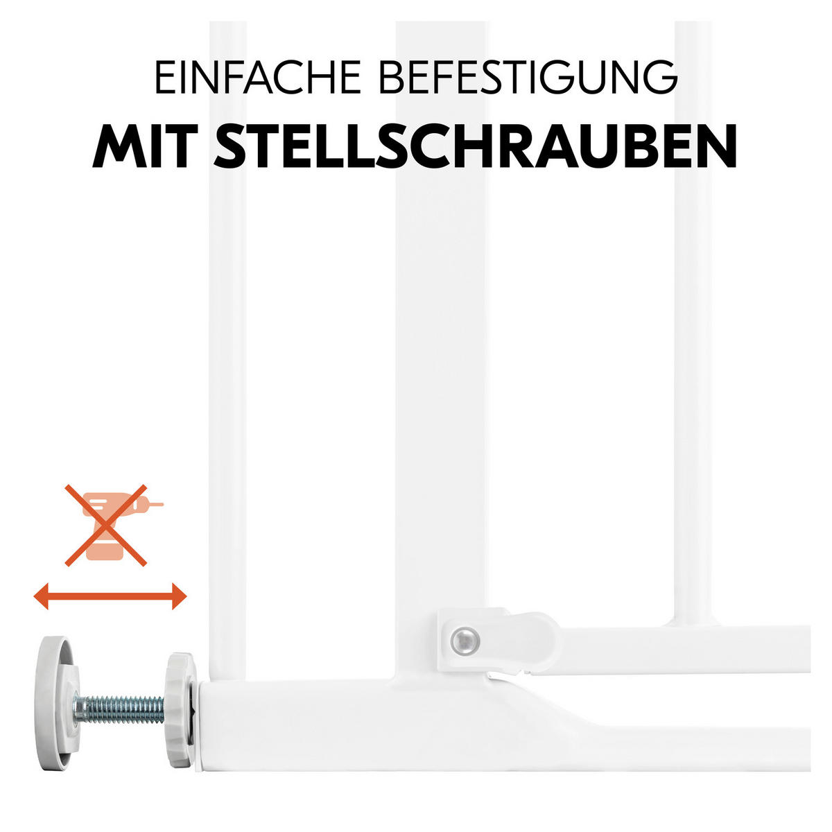 TREPPENSCHUTZGITTER 96 - 101/77 cm  - Weiß, Basics, Kunststoff/Metall (96 - 101/77cm) - Hauck
