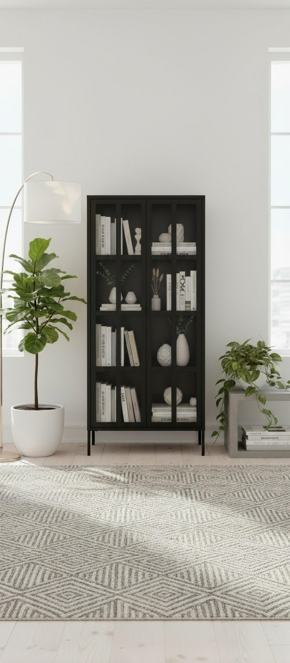 VITRINE  in Schwarz  - Schwarz, Design, Glas/Metall (80/180/35cm) - Xora