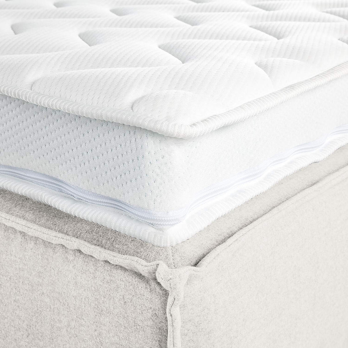 BOXSPRINGBETT 270/220 cm  in Creme  - Creme, Design, Textil (270/220cm) - home24