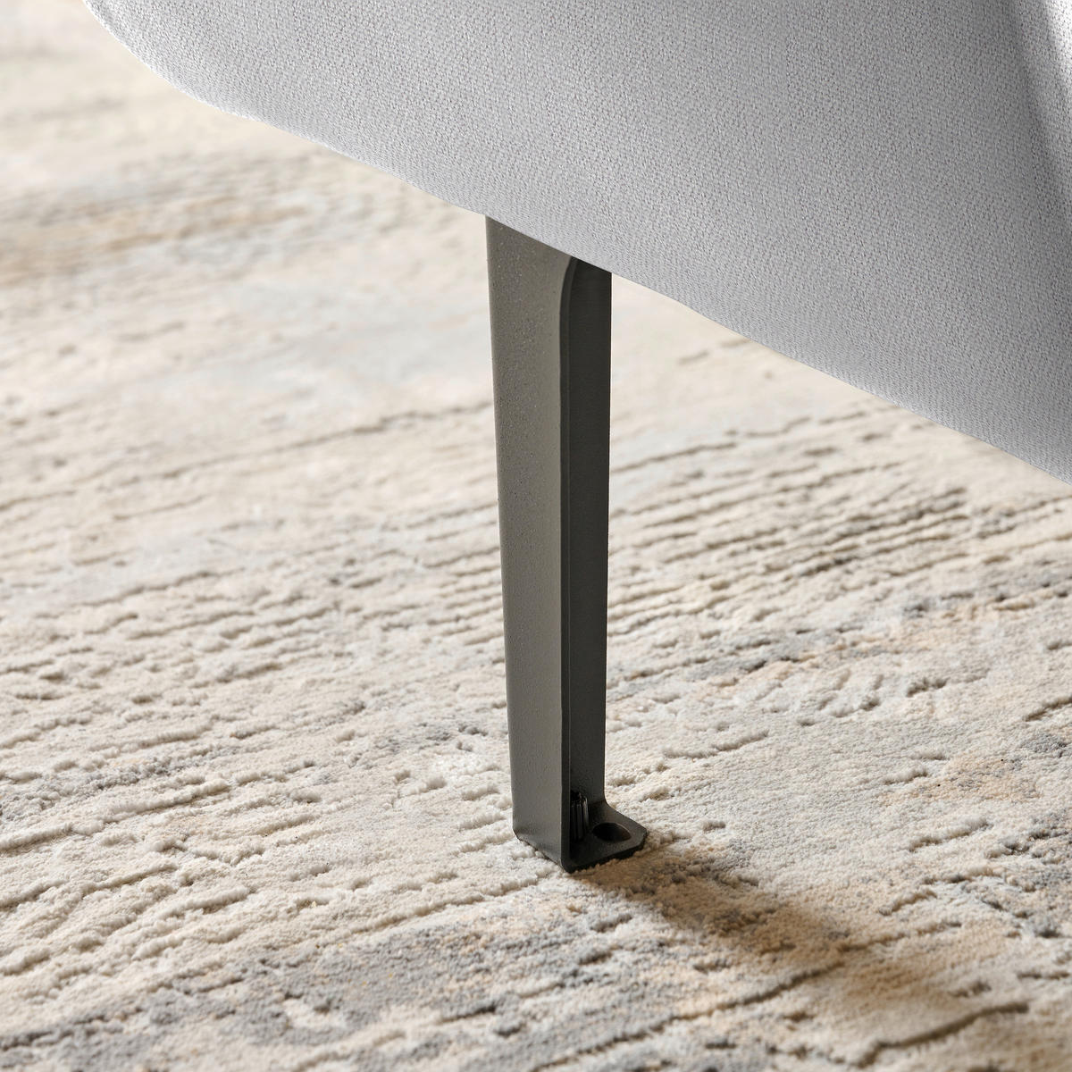 ECKSOFA in Chenille Greige  - Greige/Schwarz, Design, Textil/Metall (311/167cm) - Xora