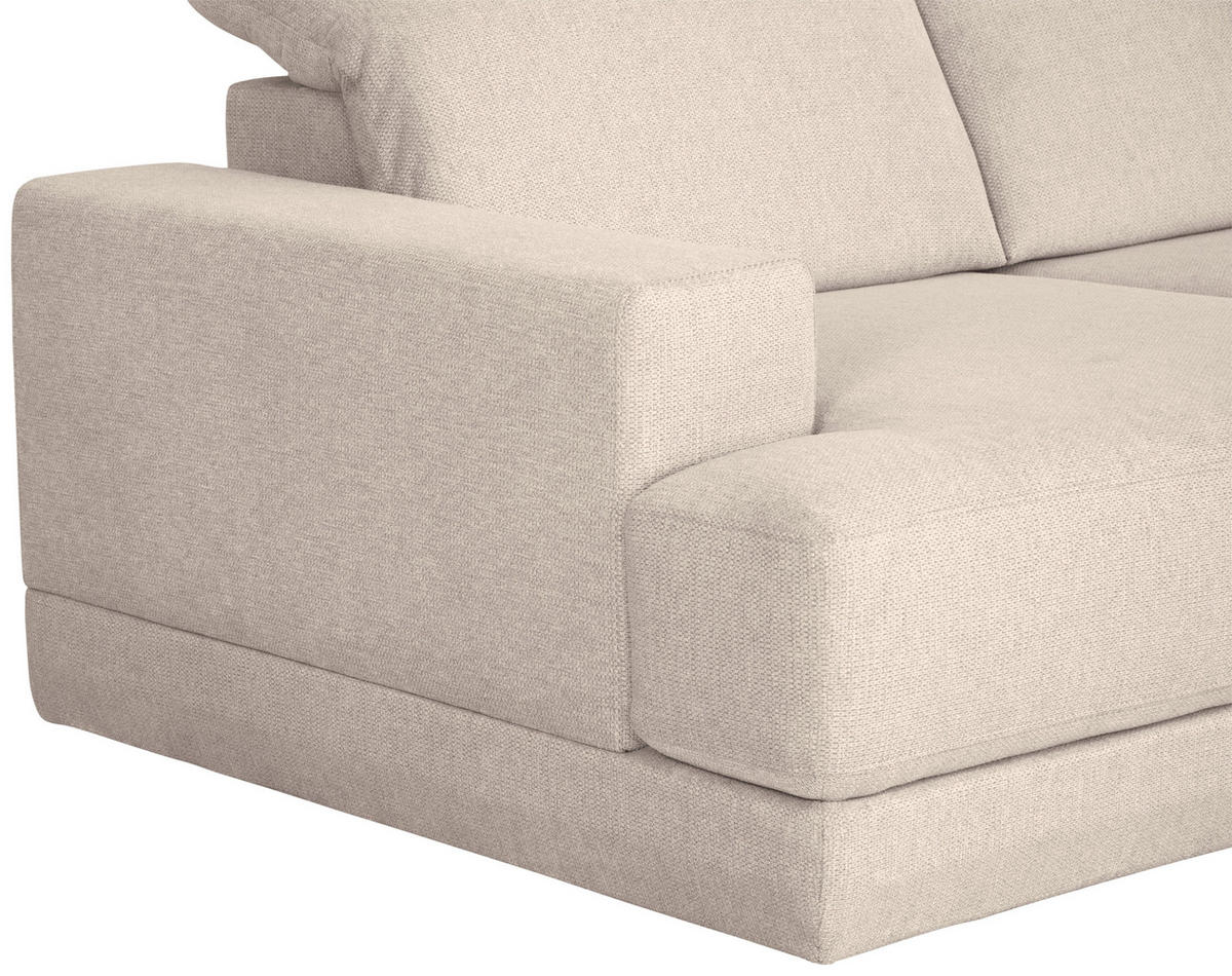 ECKSOFA in Webstoff Beige  - Beige/Schwarz, Design, Kunststoff/Textil (204/293cm) - MID.YOU