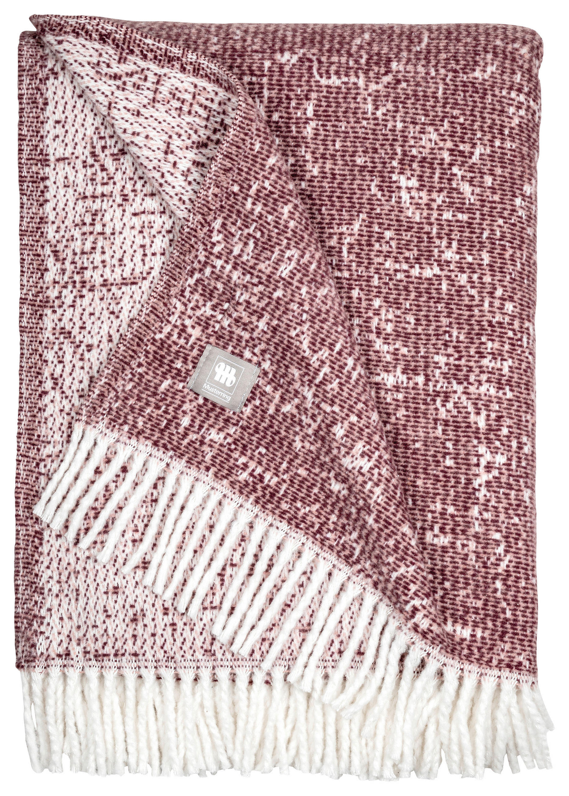 Musterring Plaid Mr-Ease Creme, Bordeaux, Dunkelrosa 140x200 cm