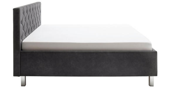 POLSTERBETT 180/200 cm,  in Anthrazit, Matratze, gepolstertes Kopfteil, Lattenrost, Bettkasten, H2 + H3 = mittel + fest  - Anthrazit, Design, Holzwerkstoff/Textil (180/200cm) - Xora