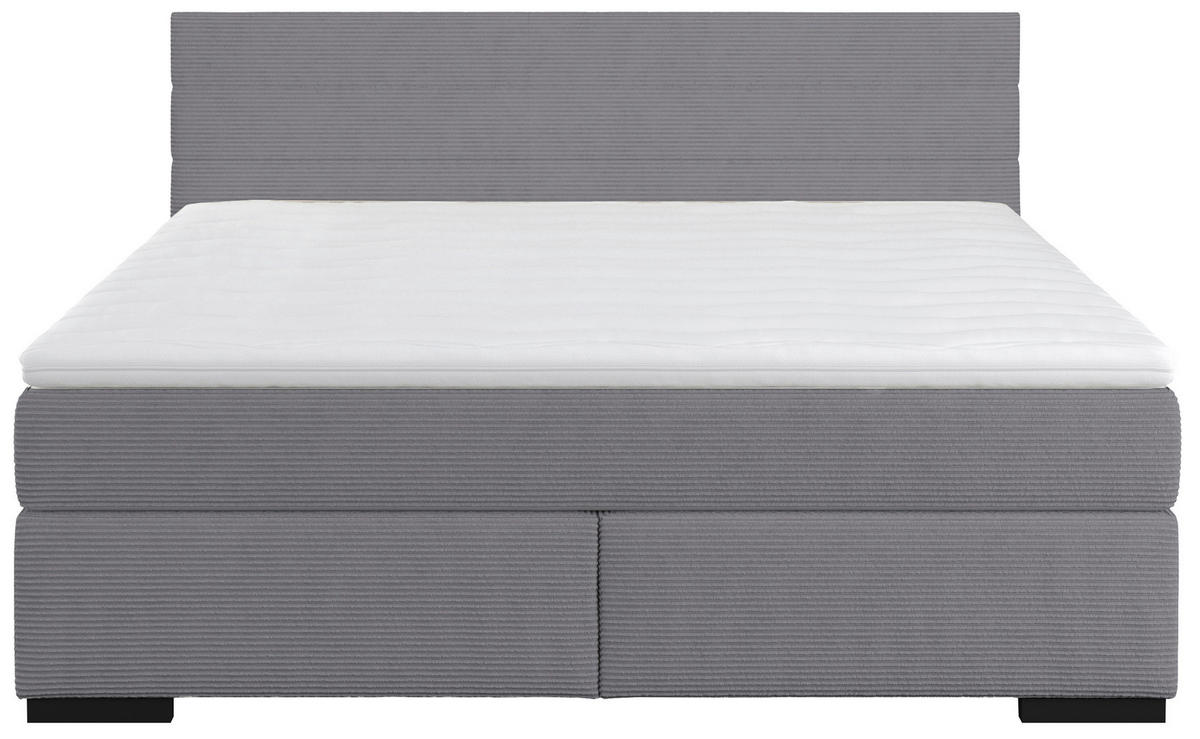 POSTELJA BOXSPRING   x  , les, umetna masa, tekstil temno siva  - temno siva/črna, Basics, umetna masa/tekstil (180/200cm) - Carryhome