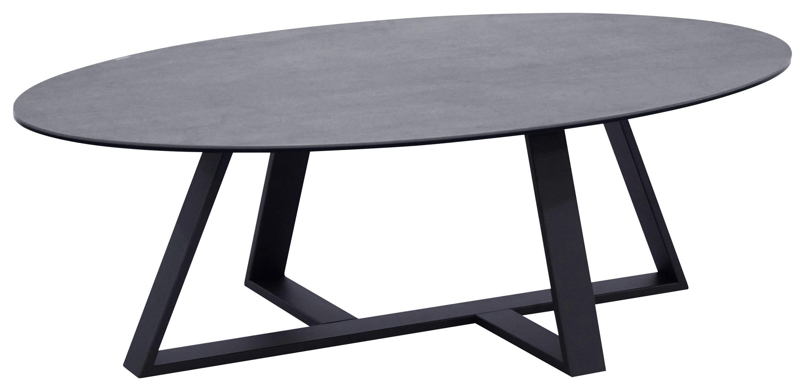 TABLE BASSE in Metall, Glas, Keramik 120/70/38 cm  - Schwarz/Grau, Design, Glas/Keramik (120/70/38cm) - Novel