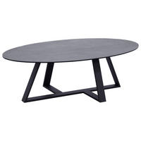 KONFERENČNÝ STOLÍK, sivá, čierna, kov, sklo, keramika, 120/70/38 cm - čierna/sivá, Design, kov/sklo (120/70/38cm) - Novel