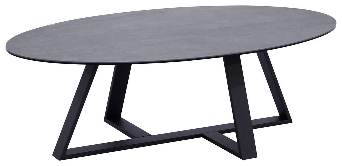 KONFERENČNÝ STOLÍK, sivá, čierna, kov, sklo, keramika, 120/70/38 cm - čierna/sivá, Design, kov/sklo (120/70/38cm) - Novel