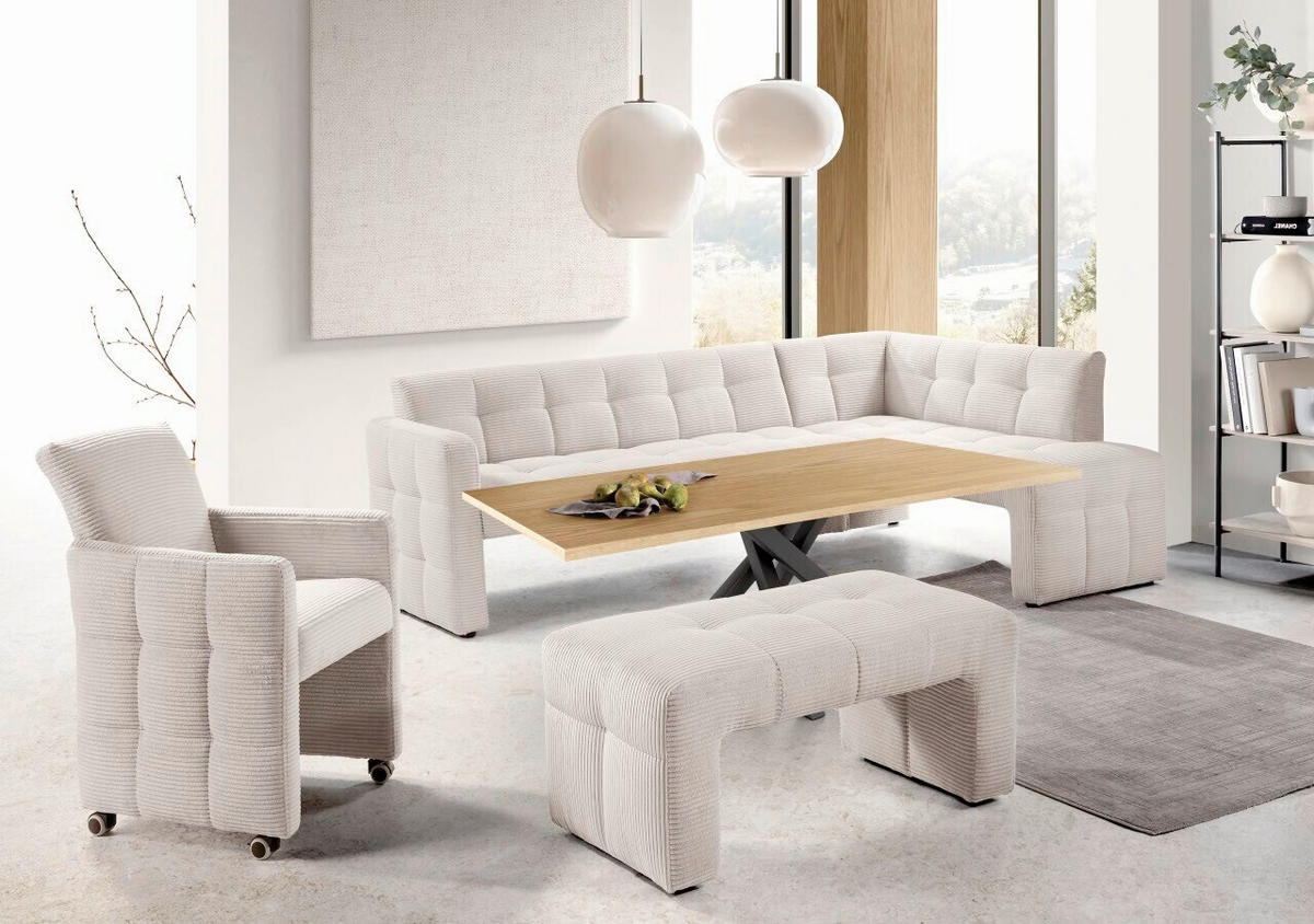 ECKBANK 245/157 cm  in Beige  - Beige/Schwarz, MODERN, Holz/Holzwerkstoff (245/157cm) - Livetastic