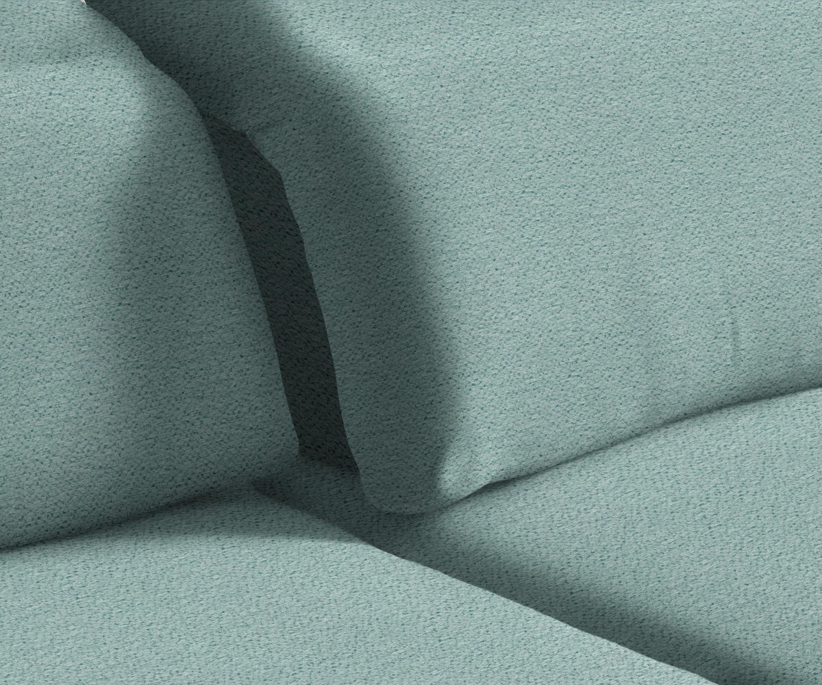 ECKSOFA in Webstoff Türkis  - Türkis/Schwarz, Design, Textil/Metall (289/180cm) - Stylife