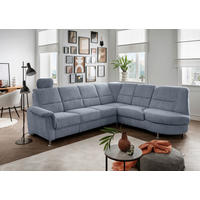ECKSOFA in Chenille Hellblau  - Chromfarben/Hellblau, Modern, Textil/Metall (275/236cm) - Livetastic