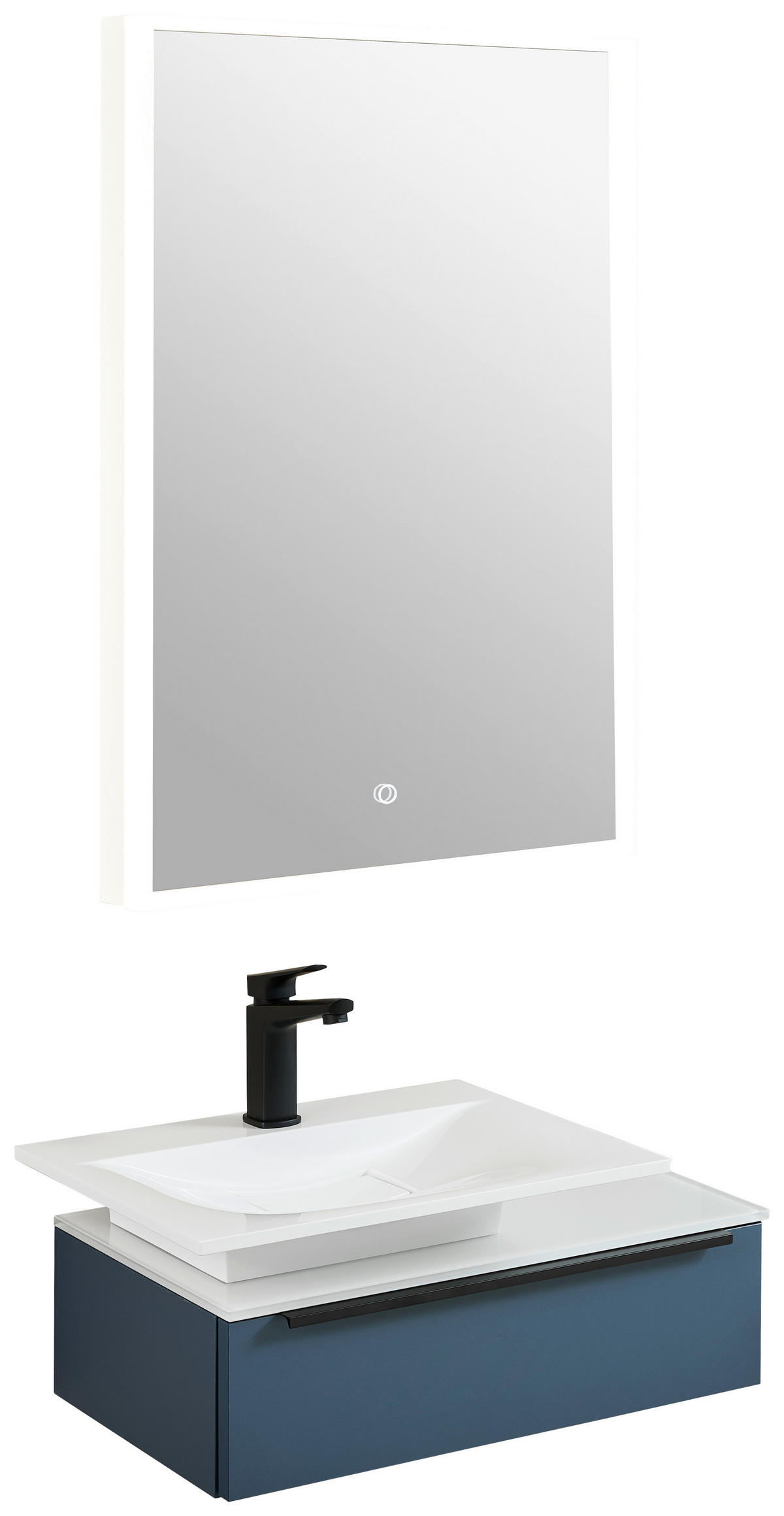 WASCHTISCHKOMBI 66,6 cm  - Blau/Schwarz, KONVENTIONELL, Holzwerkstoff/Stein (66,6cm) - Novel