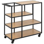 SERVIERWAGEN Schwarz, Eichefarben  - Eichefarben/Schwarz, Trend, Holzwerkstoff/Metall (80/35/75cm) - Xora