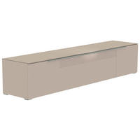 LOWBOARD  in 210/43/45 cm  - Sandfarben/Alufarben, Design, Glas/Holzwerkstoff (210/43/45cm) - Moderano