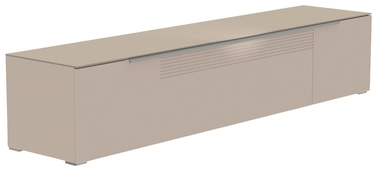 LOWBOARD  in 210/43/45 cm  - Sandfarben/Alufarben, Design, Glas/Holzwerkstoff (210/43/45cm) - Moderano