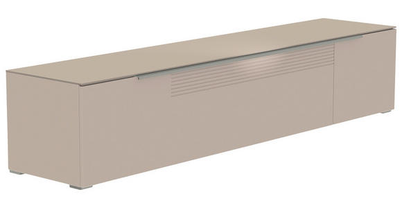 LOWBOARD Alufarben, Sandfarben  210/43/45 cm  - Sandfarben/Alufarben, Design, Glas/Holzwerkstoff (210/43/45cm) - Moderano