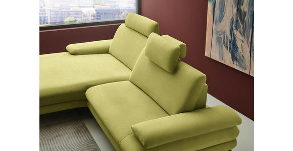 ECKSOFA  in Chenille, Flachgewebe Hellgrün  180/284 cm  - Schwarz/Hellgrün, Design, Textil/Metall (180/284cm) - Dieter Knoll