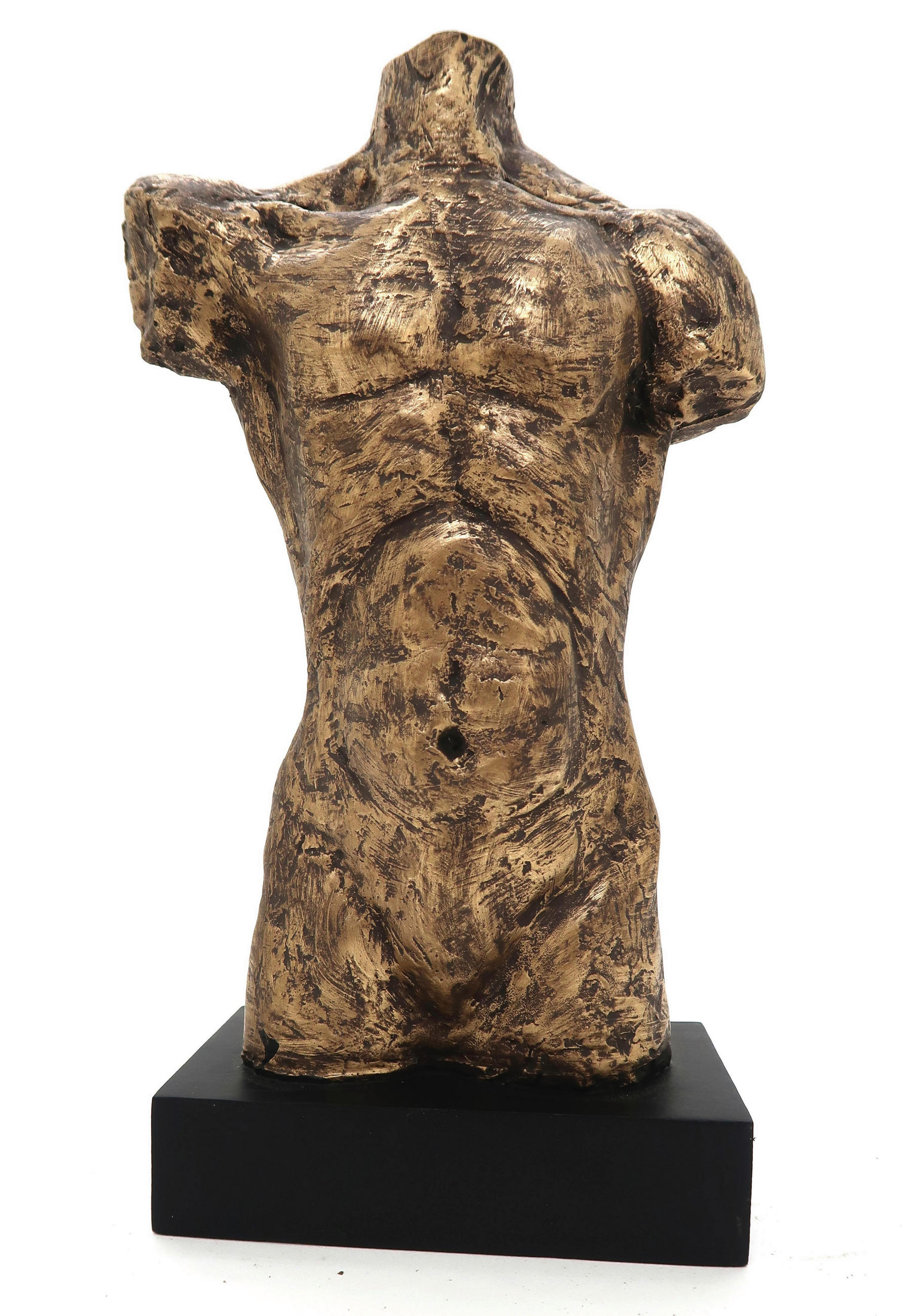 Sculptură - auriu/negru, Design, plastic/lemn (19/32,5/9cm) - Ambia Home