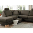 ECKSOFA in Mikrofaser Fango  - Wildeiche/Fango, KONVENTIONELL, Holz/Textil (236/286cm) - Voleo