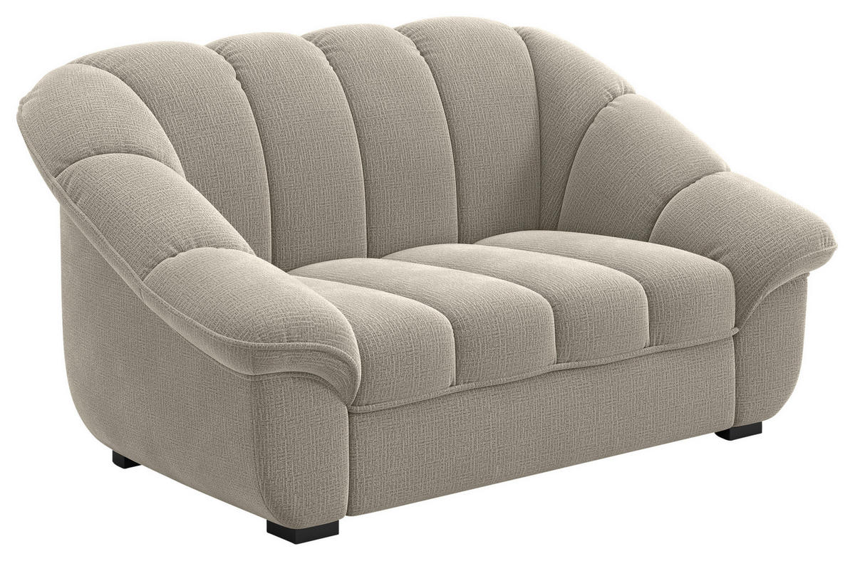 2-SITZER-SOFA Chenille Graubraun  - Graubraun/Schwarz, KONVENTIONELL, Kunststoff/Textil (163/88/104cm) - Welnova