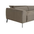 ECKSOFA Graubraun Feincord  - Graubraun/Schwarz, Design, Textil/Metall (205/280cm) - Xora