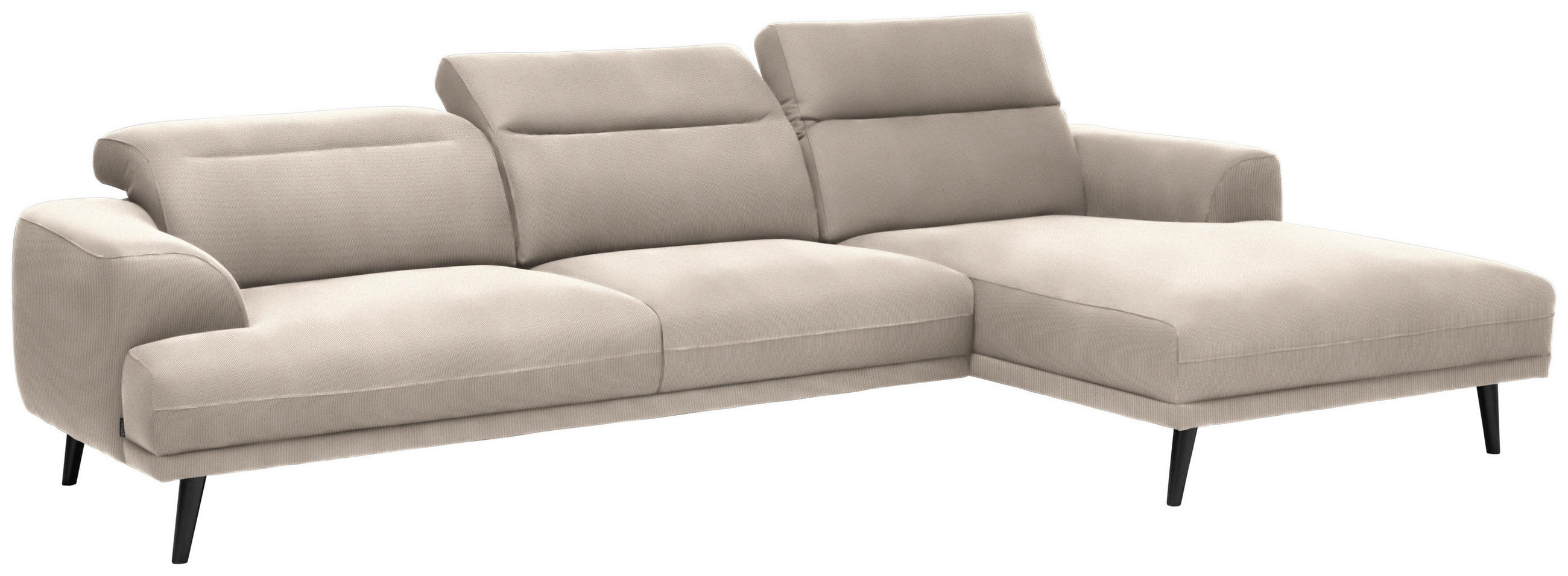 ECKSOFA Beige Struktur  - Dunkelbraun/Beige, Design, Holz/Textil (292/169cm) - Lomoco