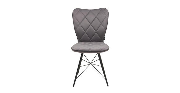 STUHL in Metall, Textil Grau, Schwarz - Schwarz/Grau, Design, Textil/Metall (49/90/61cm) - Hom`in