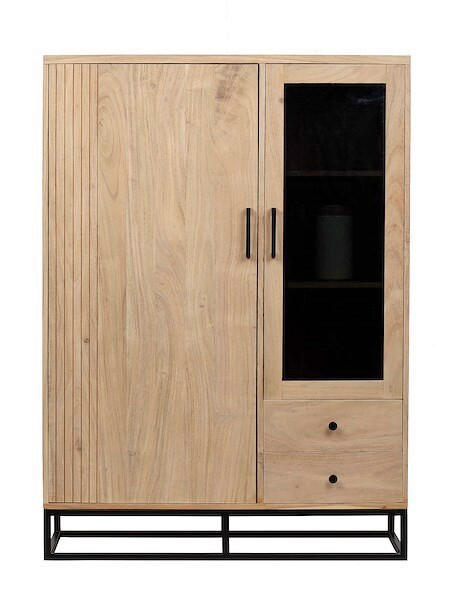 HIGHBOARD  in 105/146/41,5 cm  - Schwarz/Naturfarben, Design, Glas/Holz (105/146/41,5cm) - Livetastic