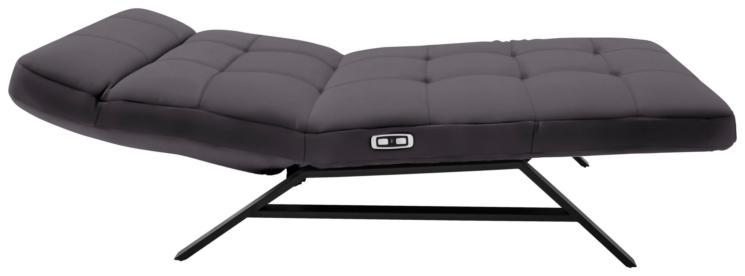 RELAXLIEGE in Echtleder Mokka  - Schwarz/Mokka, Design, Leder/Metall (120/54-113/158-198cm) - Pure Home Lifestyle