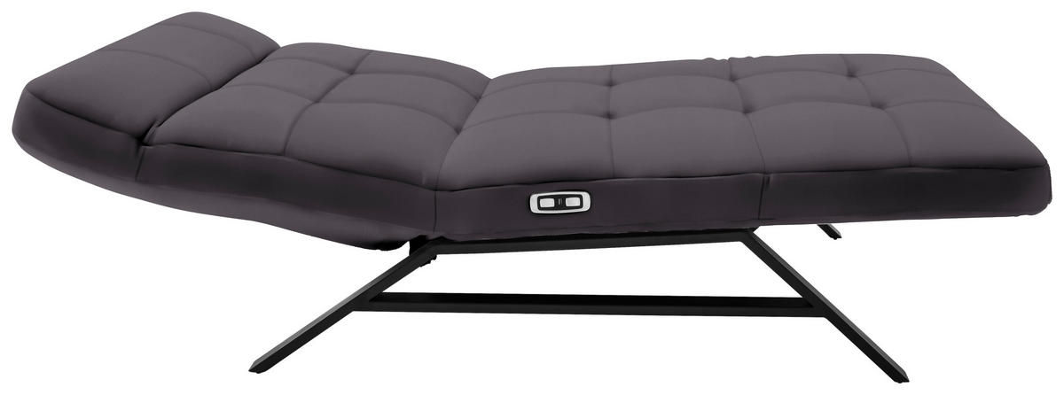 RELAXLIEGE in Echtleder Mokka  - Schwarz/Mokka, Design, Leder/Metall (120/54-113/158-198cm) - Pure Home Lifestyle
