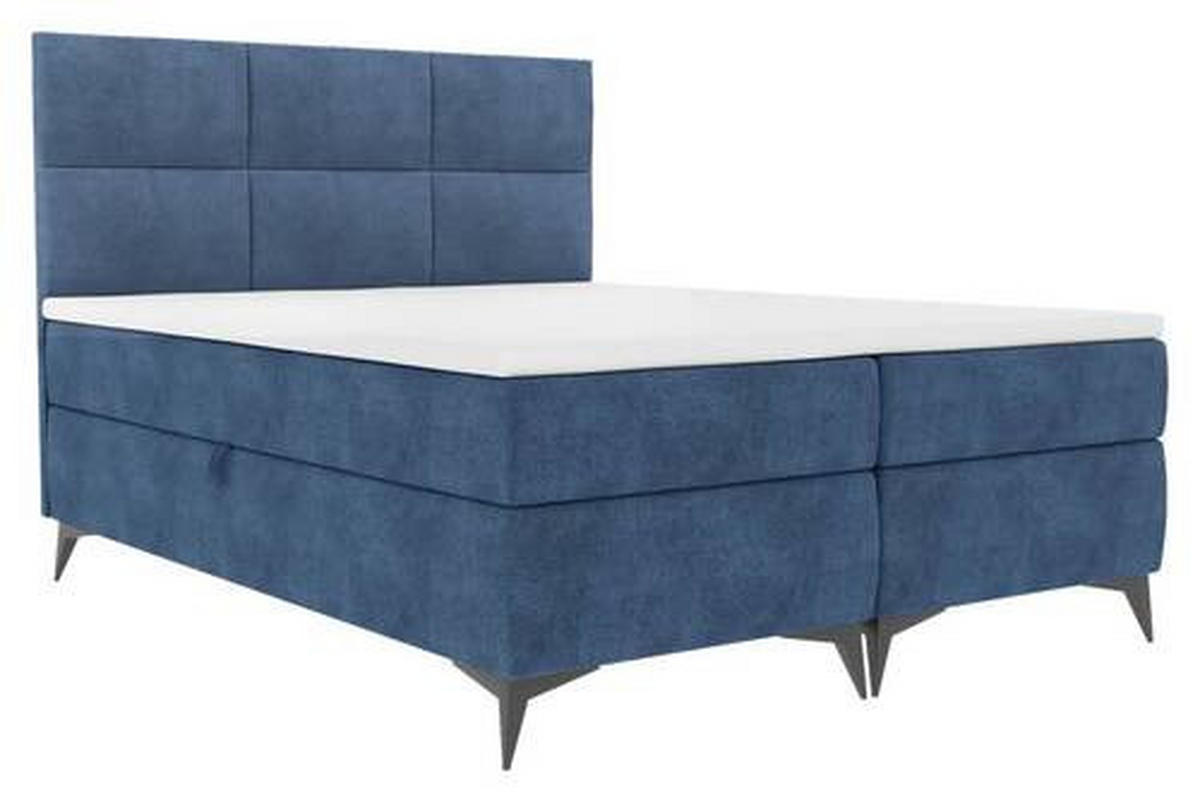 BOXBETT 180/200 cm  in Dunkelblau  - Schwarz/Dunkelblau, KONVENTIONELL, Textil/Metall (180/200cm) - Carryhome