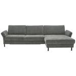 ECKSOFA Dieter Knoll in Chenille, Flachgewebe Dunkelgrau  316/175 cm  - Dunkelgrau/Schwarz, Design, Textil/Metall (316/175cm) - Dieter Knoll