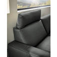 2,5-SITZER in Leder Anthrazit  - Anthrazit/Schwarz, Design, Leder/Metall (200/102/92cm) - Johann Jakob
