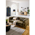 CHESTERFIELD-SOFA  in Echtleder Grün  - Schwarz/Grün, LIFESTYLE, Leder/Holz (220/77/91cm) - Ambia Home