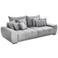 BIGSOFA in Feincord Hellgrau  - Hellgrau/Schwarz, KONVENTIONELL, Holz/Textil (280/67/120cm) - Carryhome