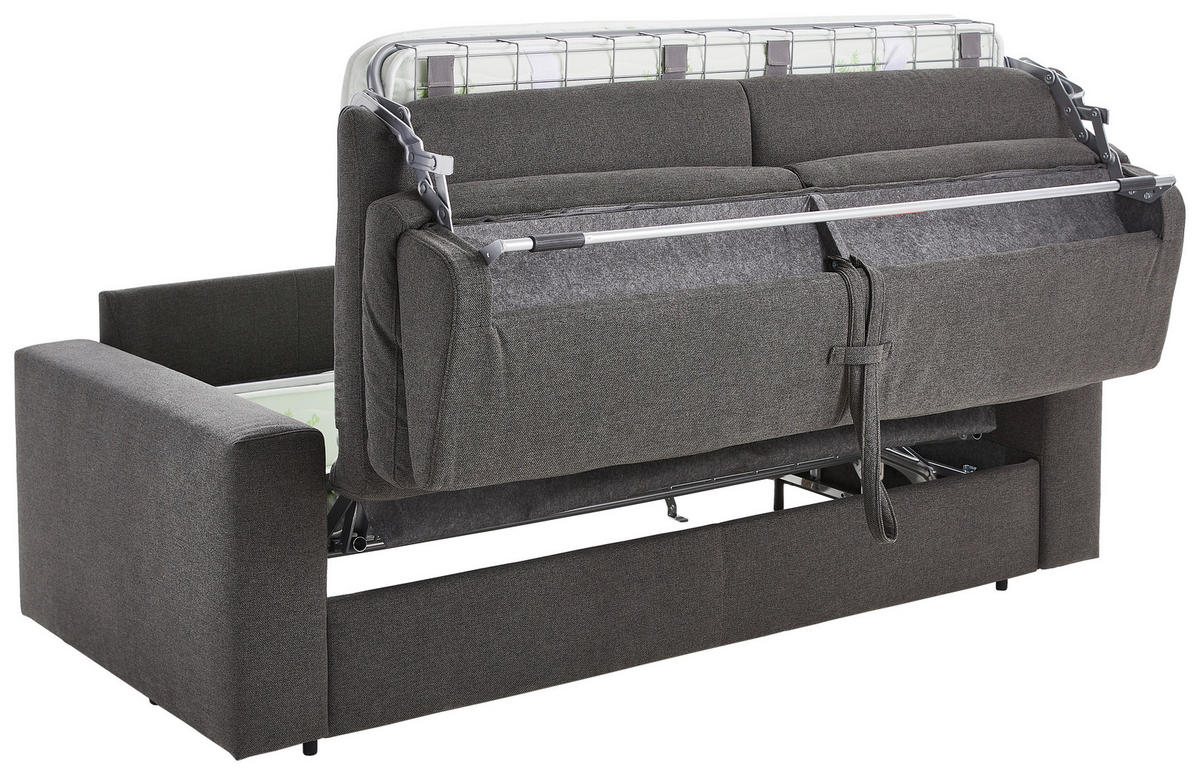 SCHLAFSOFA Webstoff Graphitfarben  - Schwarz/Graphitfarben, KONVENTIONELL, Kunststoff/Textil (198/84/98cm) - Novel