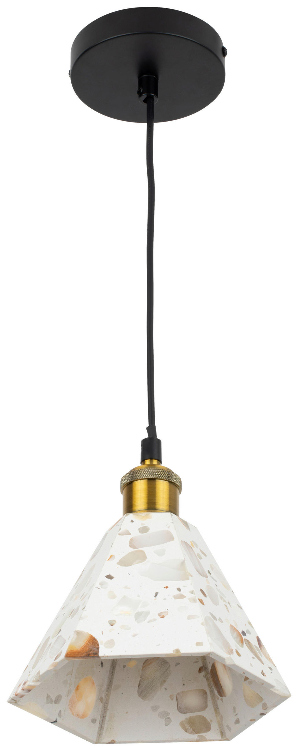 HÄNGELEUCHTE 17/120 cm  - Beige, Design, Stein/Metall (17/120cm) - Collet's Monde