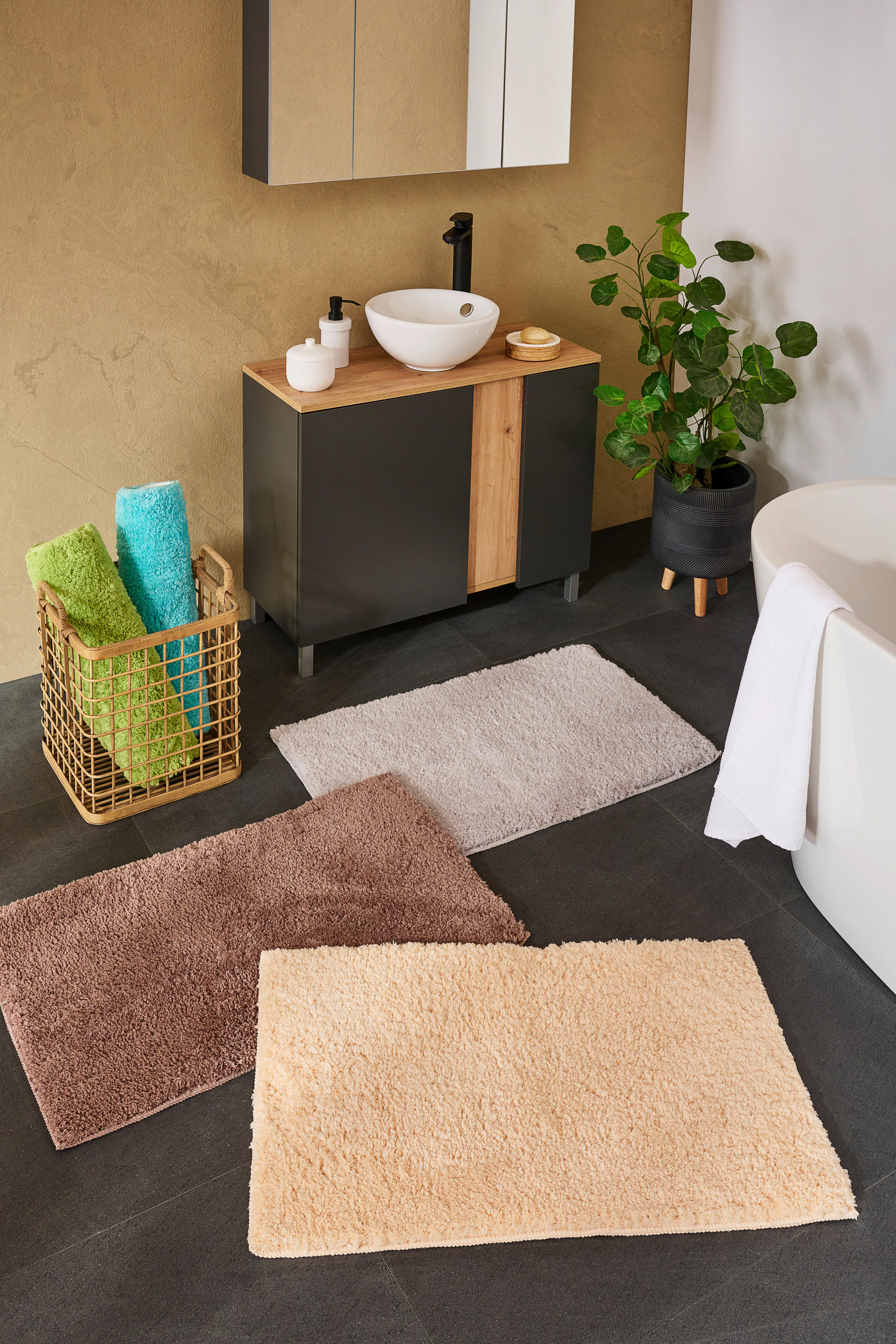 BADEMATTE Silberfarben 50/80 cm  - Silberfarben, Basics, Naturmaterialien/Textil (50/80cm) - Boxxx