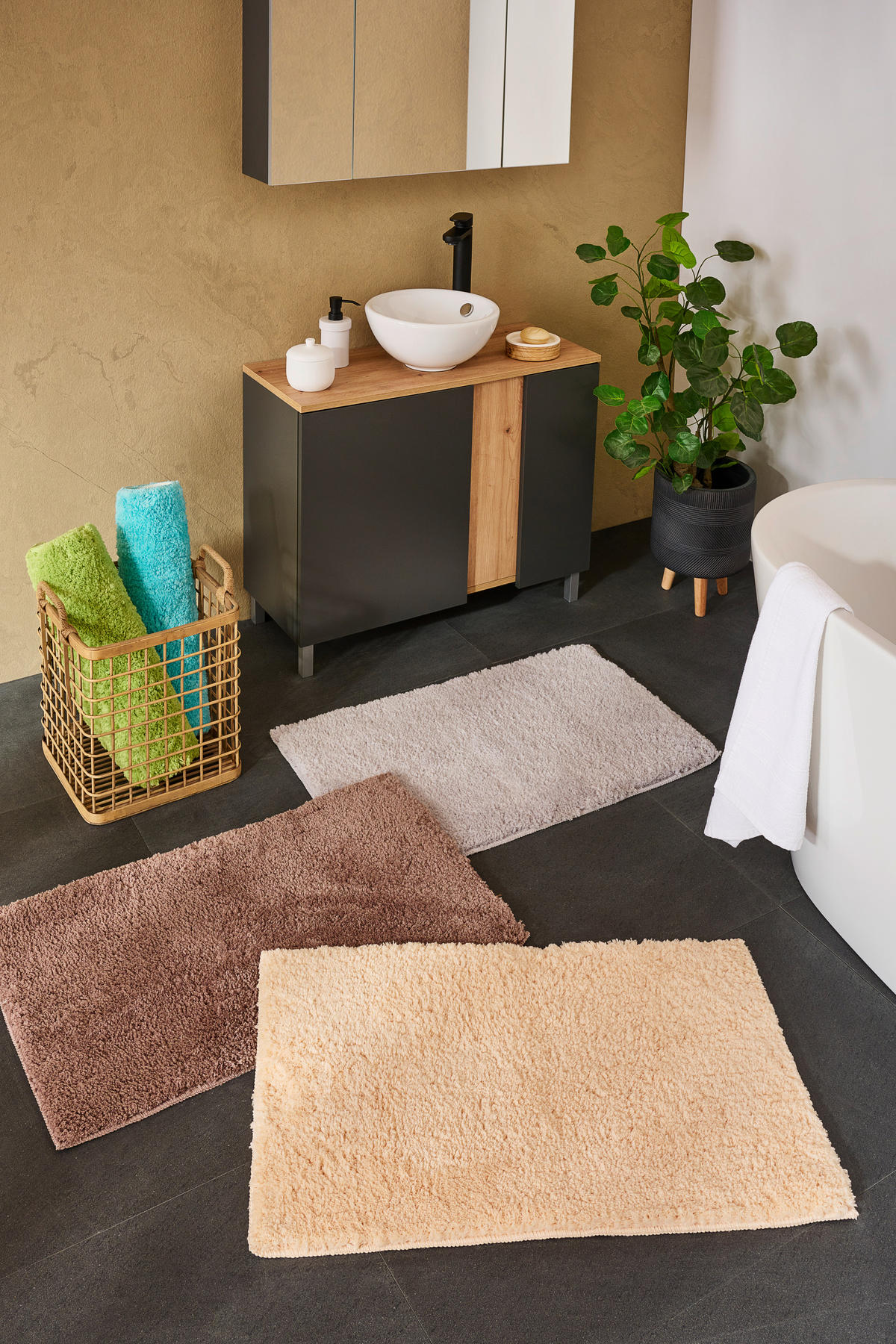 BADEMATTE Silberfarben 50/80 cm  - Silberfarben, Basics, Naturmaterialien/Textil (50/80cm) - Boxxx