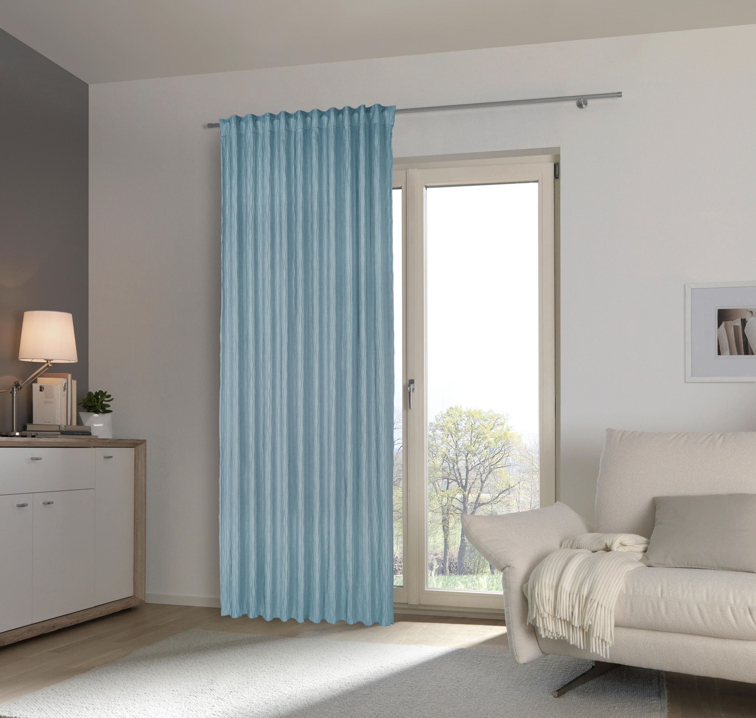 GOTOVA ZAVESA plava - plava, Osnovno, tekstil (140/280cm) - Esposa