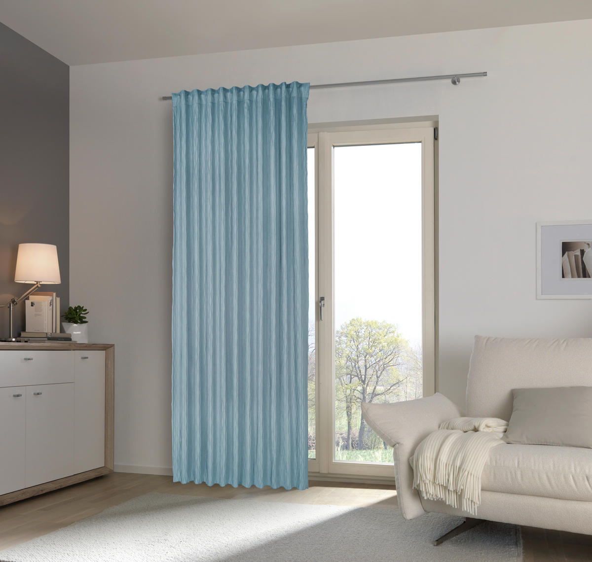 GOTOVA ZAVJESA plava  140/280 cm  - plava, Basics, tekstil (140/280cm) - Esposa