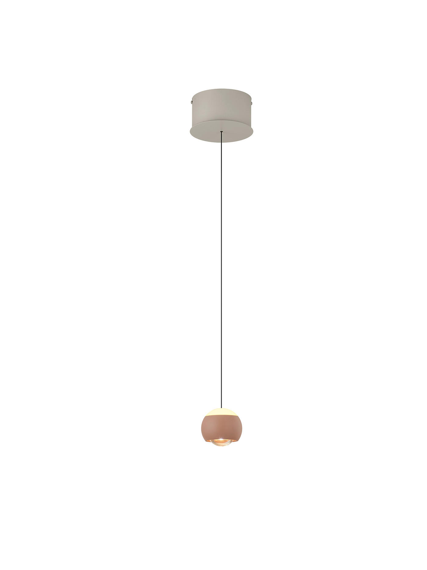 LED-PENDELLEUCHTE CANNON Musterring 15,5/200 cm - Aprikose/Grauweiß, KONVENTIONELL, Kunststoff/Metall (15,5/200cm) - Musterring