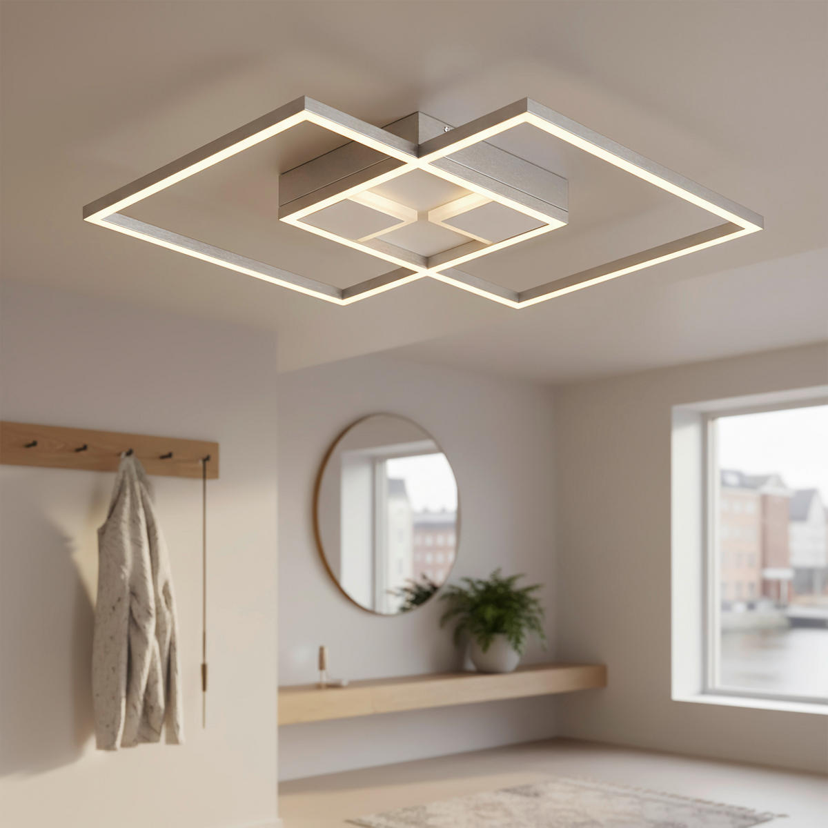 LED PLAFONJERA Alexandria  - bela, Osnovno, metal/plastika (42/42/4,5cm) - Boxxx