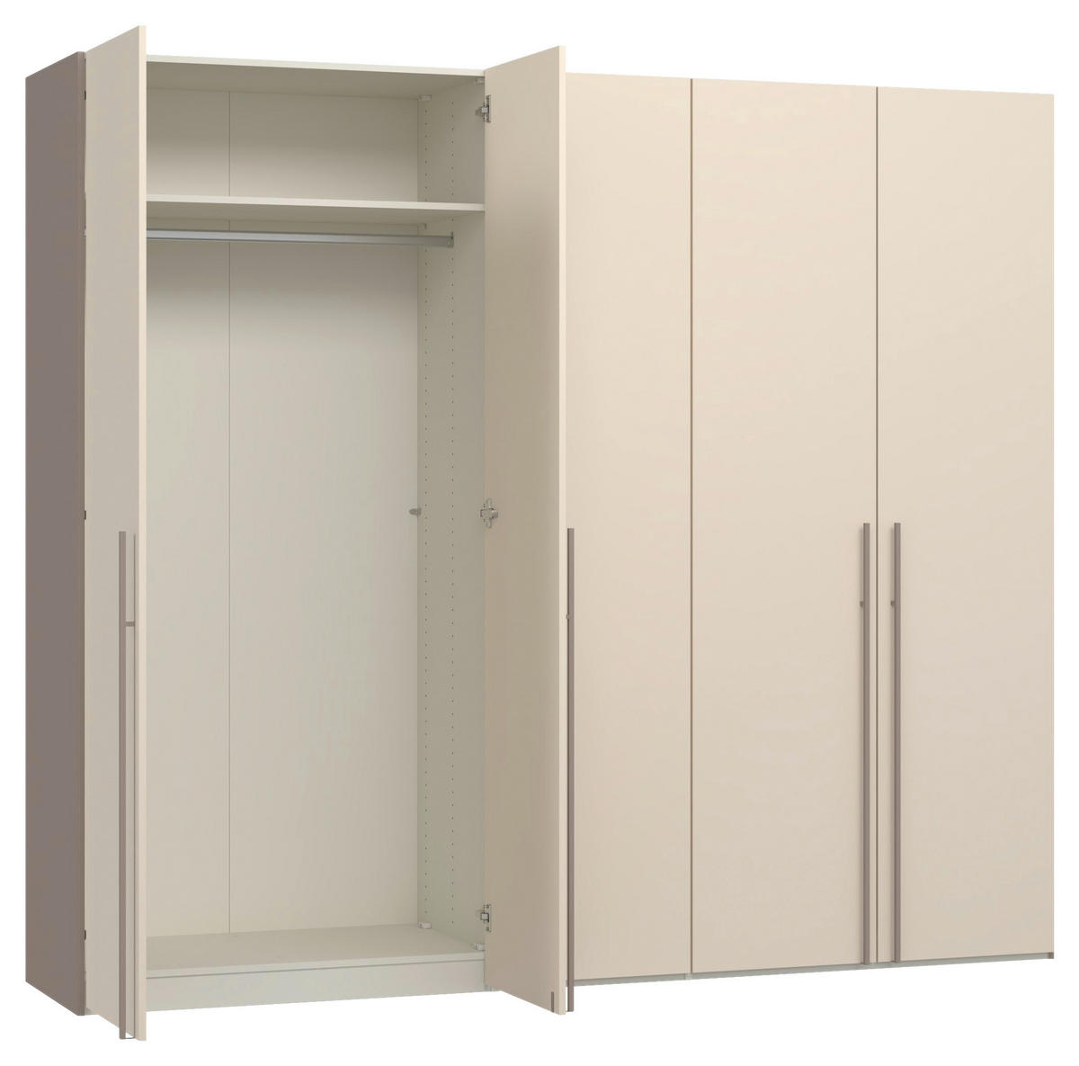 DREHTÜRENSCHRANK 253/220/59 cm,  in Kaschmir, Hellbraun, 5-türig  - Hellbraun/Kaschmir, Design, Holzwerkstoff/Metall (253/220/59cm) - Jutzler