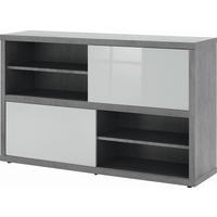 REGAL siva, bijela visoki sjaj  drvni materijal  - siva/bijela visoki sjaj, Design, drvni materijal (140/87/35,6cm) - Carryhome