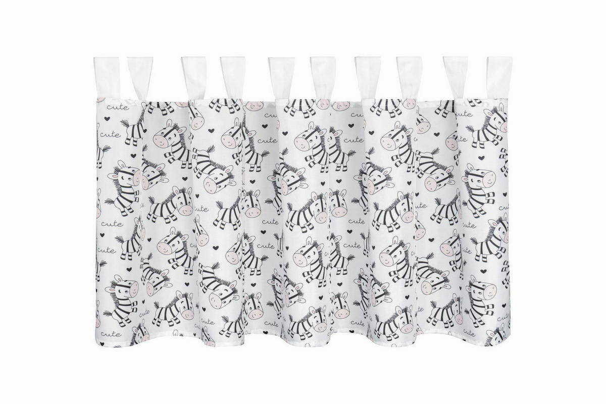 KURZGARDINE  140/45 cm  - Anthrazit/Rosa, Design, Textil (140/45cm)