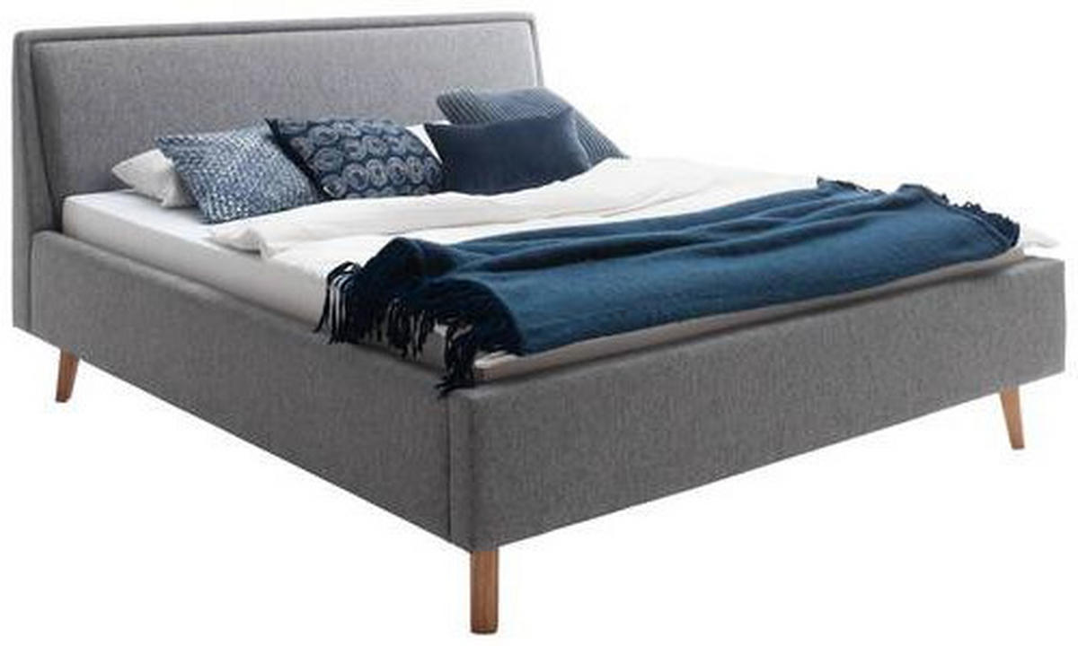 POLSTERBETT Lattenrost, Bettkasten 140/200 cm  in Grau  - Eichefarben/Grau, MODERN, Holz/Textil (140/200cm) - Livetastic